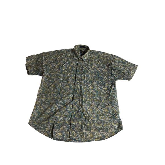 Vintage Chaps Geometric Print Shirt Retro Classic Sz XL - Picture 2 of 4